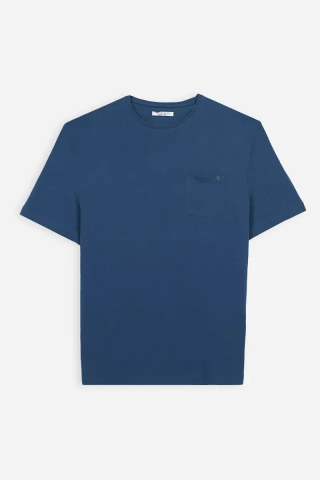 Sonny Bono Girocollo con Taschino T-Shirt Bluette