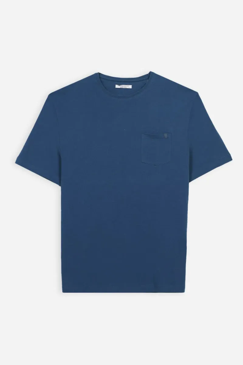 Sonny Bono Girocollo con Taschino T-Shirt Bluette