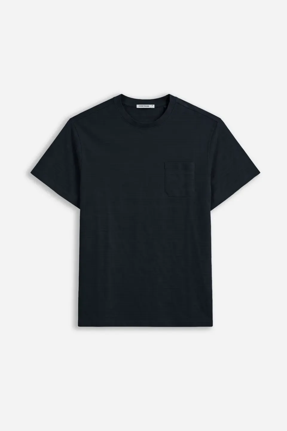 Sonny Bono t-shirt trama rilievo taschino bleu cotone