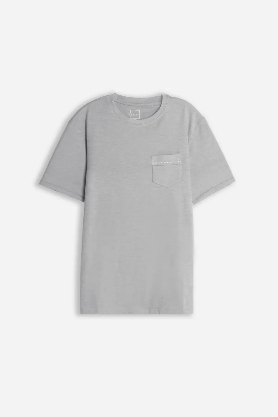 Sonny Bono T-Shirt Uomo Grigio Scuro Slub Taschino