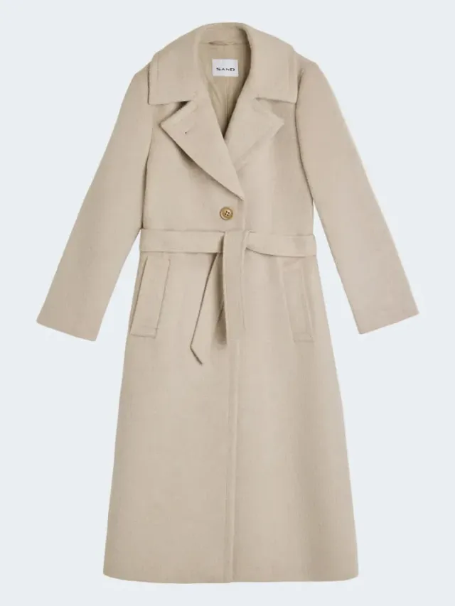 Sand Menswear Clareta Long cappotto alpaca beige