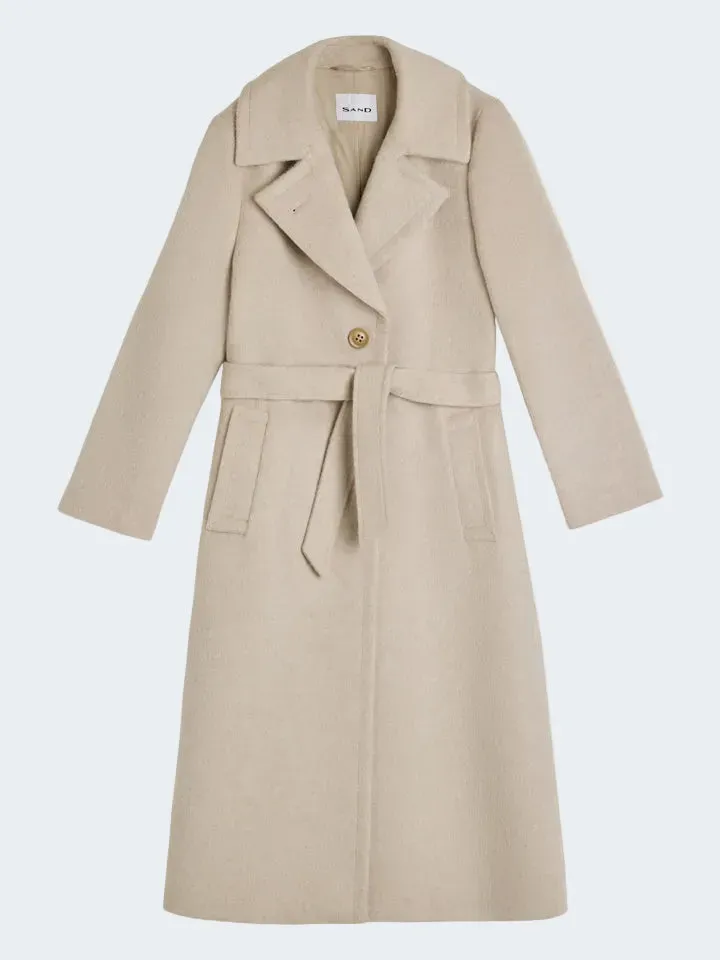 Sand Menswear Clareta Long cappotto alpaca beige
