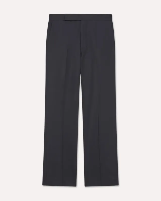 Lardini Pantalone Blu Crepe Gabardine Stretch Senza Pieghe