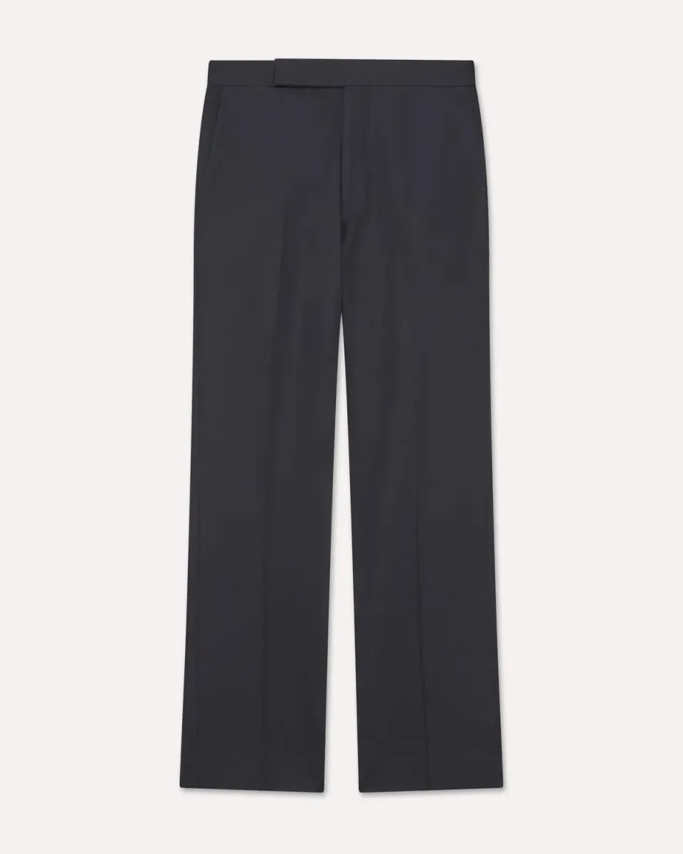 Lardini Pantalone Blu Crepe Gabardine Stretch Senza Pieghe