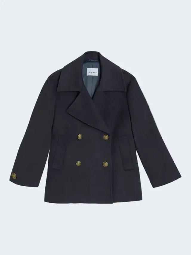 Sand Menswear Anke Short cappotto blu cashmere