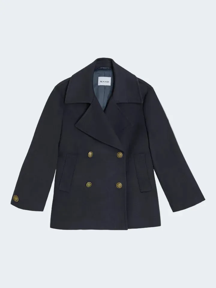 Sand Menswear Anke Short cappotto blu cashmere