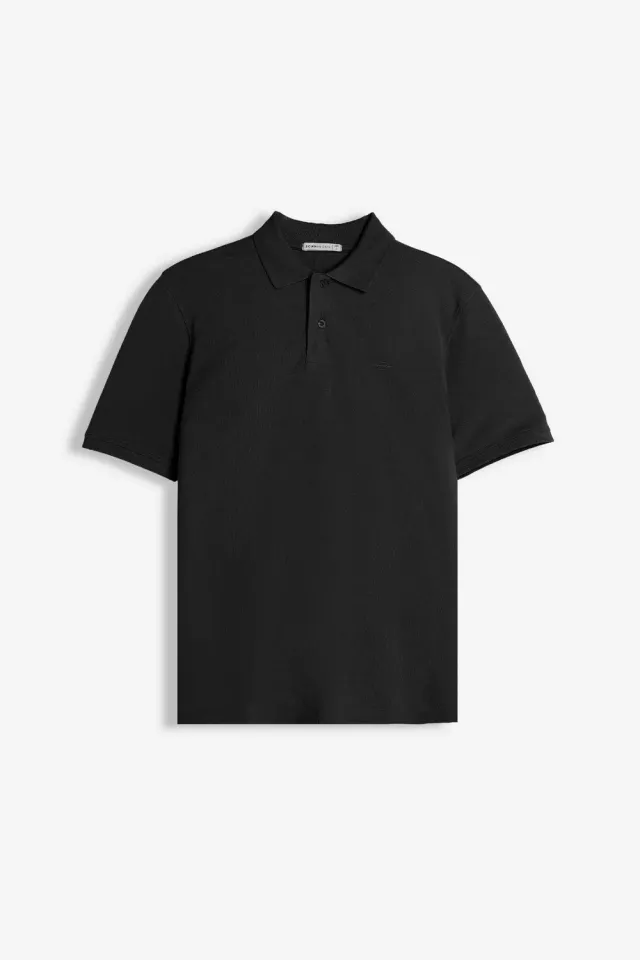 Sonny Bono polo piquet tinta unita logo nero classica