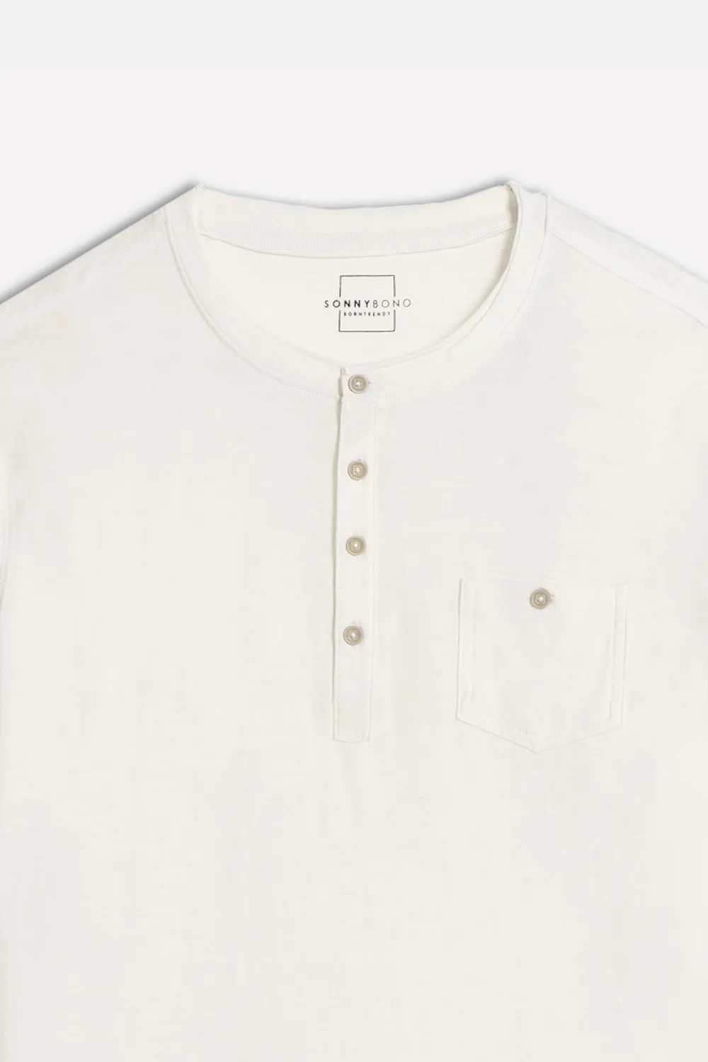 Sonny Bono Serafino T-shirt Slub Gesso con Taschino