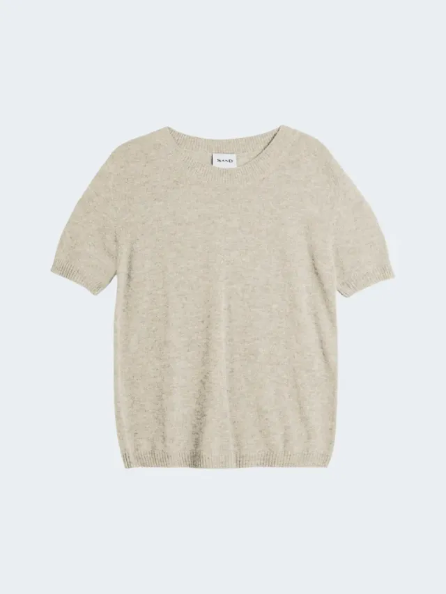 Sand Menswear Delmy 5659 maglia maniche corte bianca lana merino