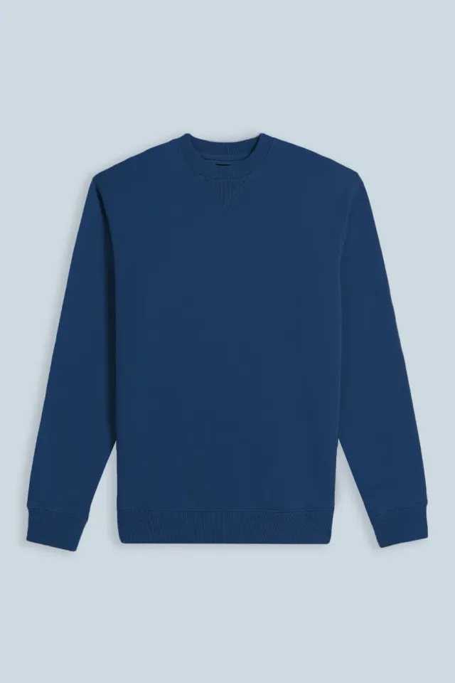 Sonny Bono felpa girocollo basic bluette casual