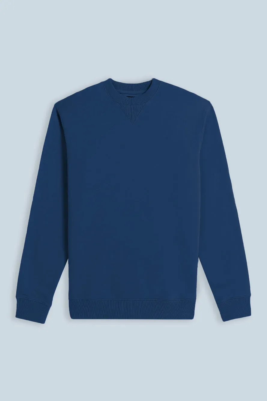 Sonny Bono felpa girocollo basic bluette casual