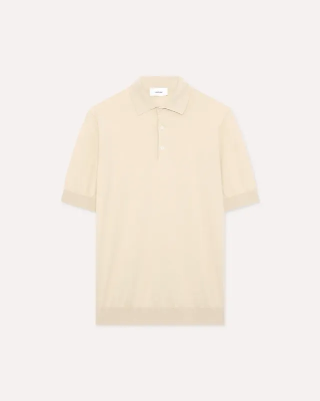 Lardini Polo panna maglia cotone manica corta GOTS