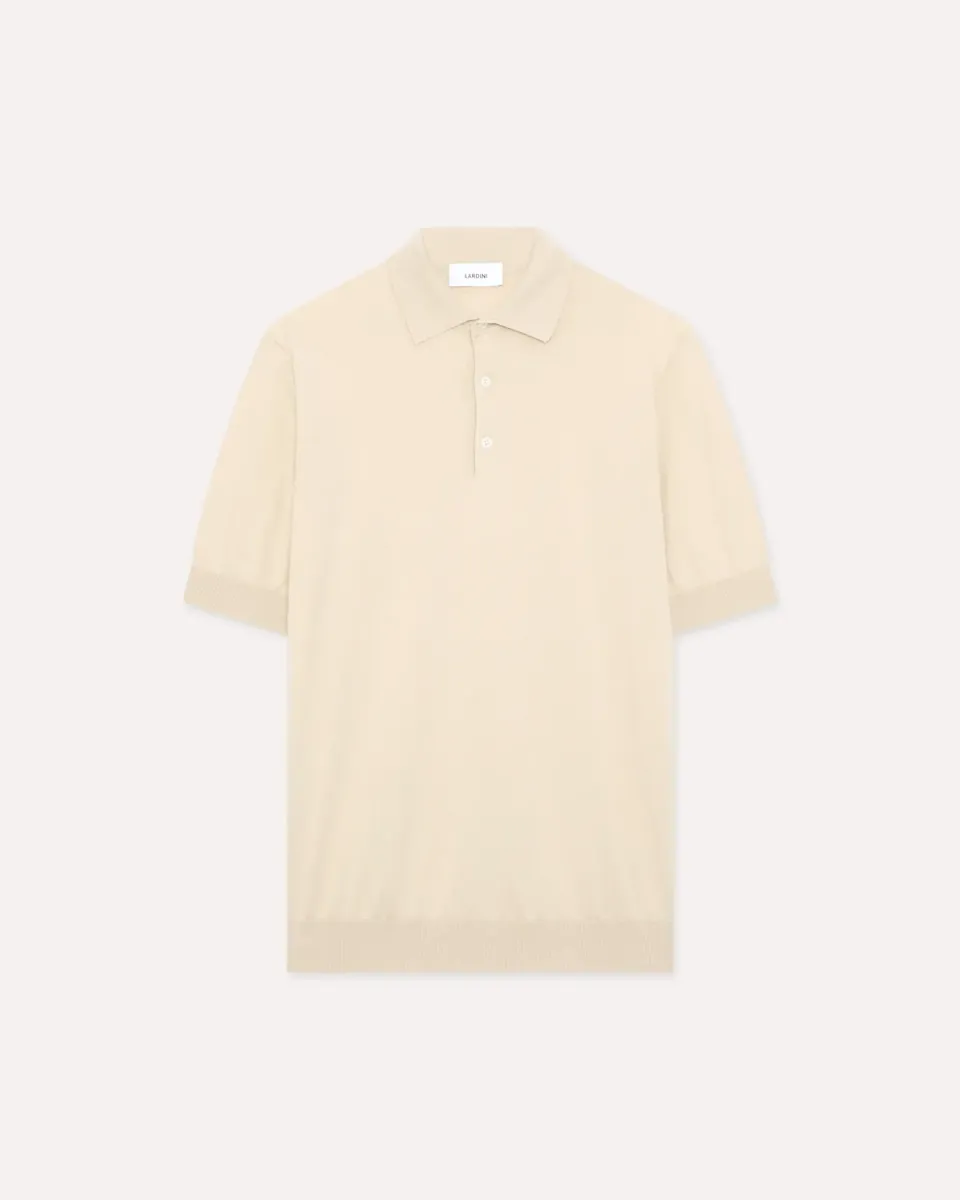 Lardini Polo panna maglia cotone manica corta GOTS