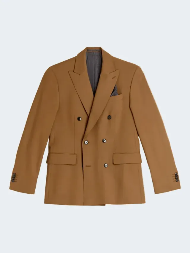Sand Menswear 4-Flex Star DB blazer doppiopetto cammello