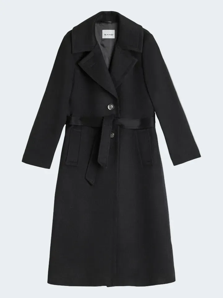 Sand Clareta Long cappotto alpaca nero ebano 200