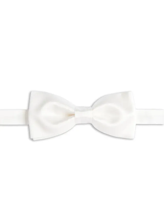 Caruso Manon papillon seta bianco latte annodato