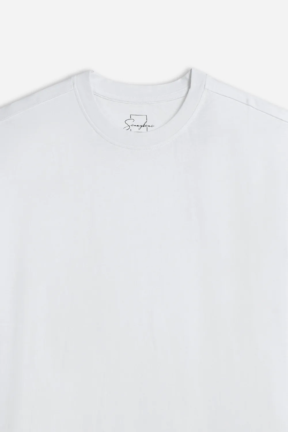 Sonny Bono T-Shirt Girocollo Basic Bianca Cotone