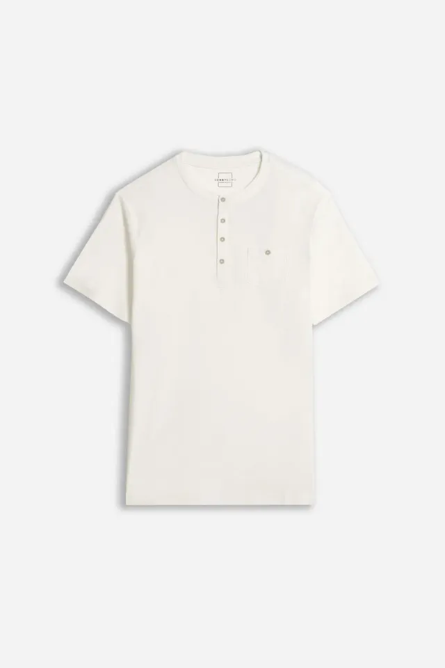 Sonny Bono Serafino T-shirt Slub Gesso con Taschino