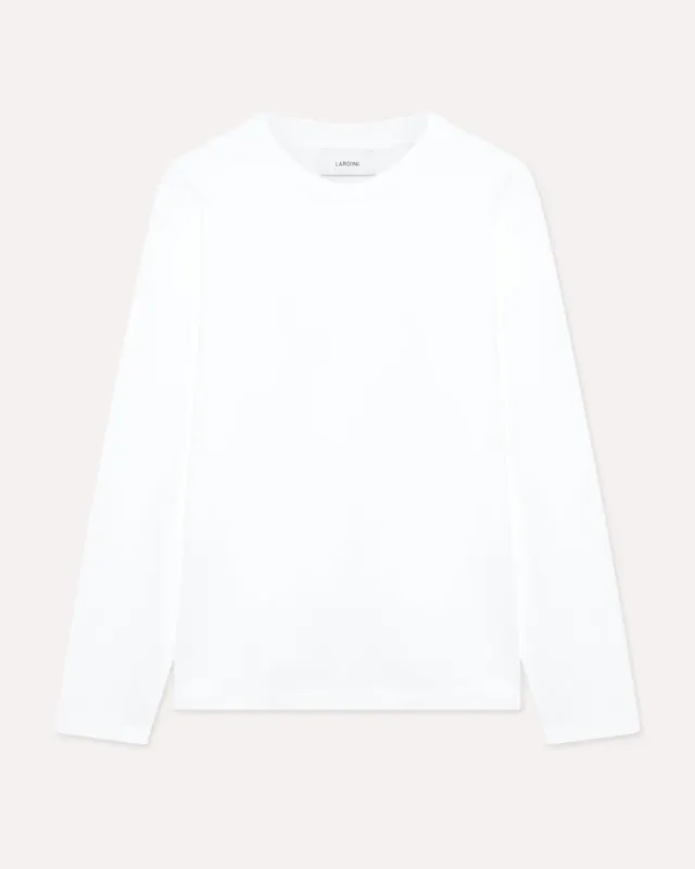 Lardini t-shirt manica lunga cotone bianca jersey