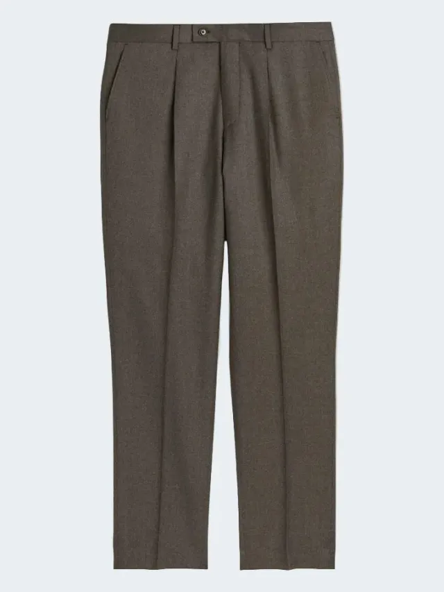 Sand Menswear Mark N pantalone flanella marrone stretch regolare
