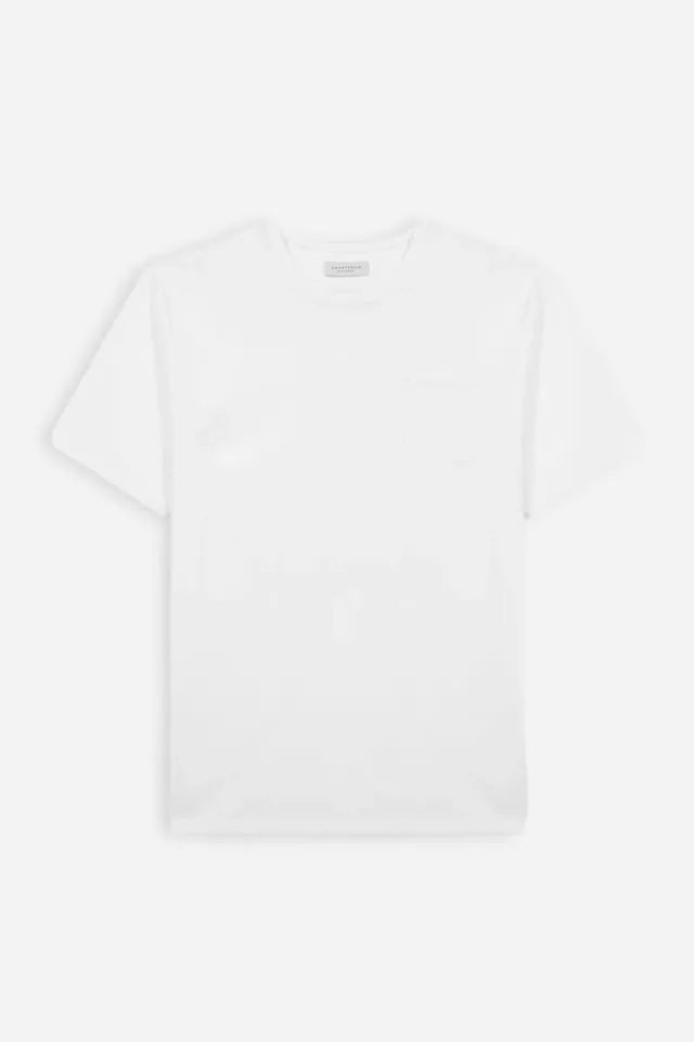 Sonny Bono Taschino T-Shirt Girocollo Bianco Cotone