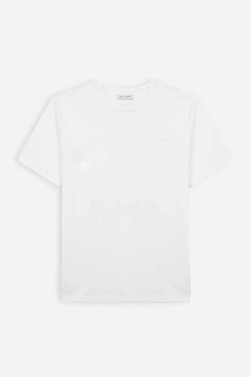 Sonny Bono Taschino T-Shirt Girocollo Bianco Cotone
