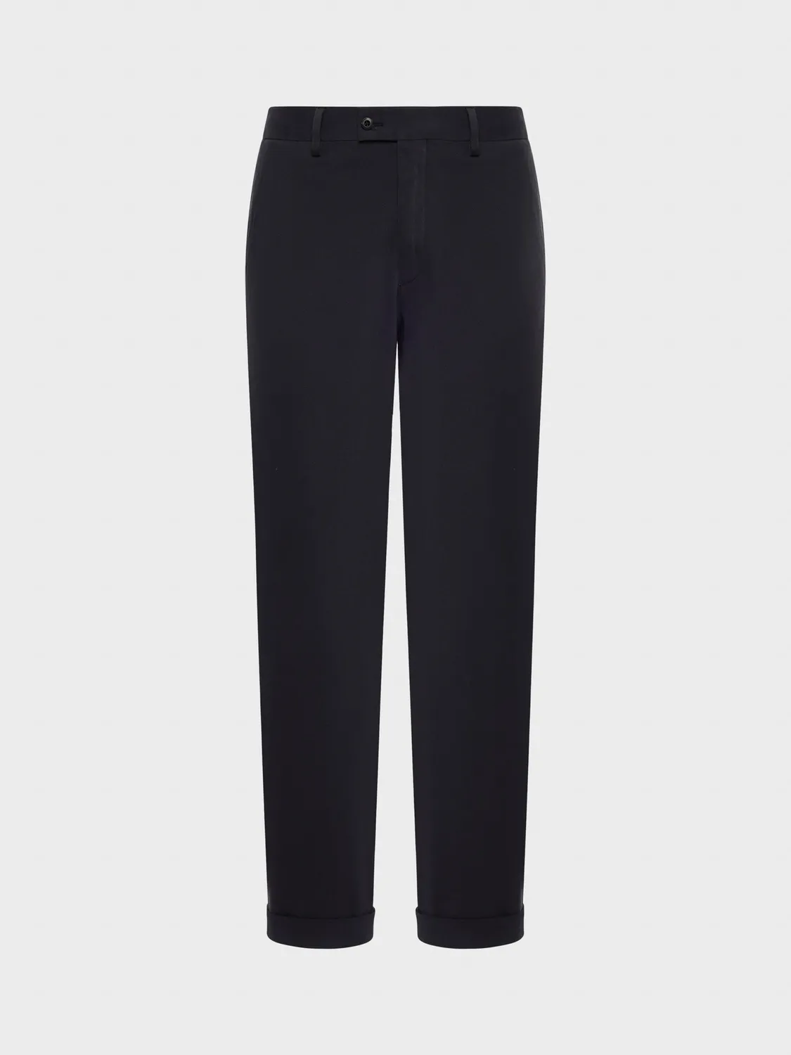Caruso Norma pantalone blu cotone stretch gabardine