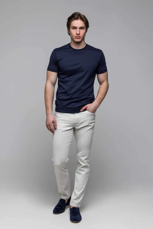 Alain Delon t-shirt blu scuro 100% cotone manica corta