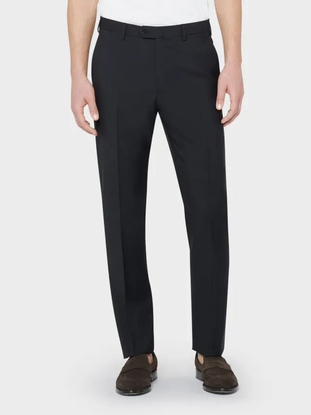 Caruso pantalone nero lana mohair slim