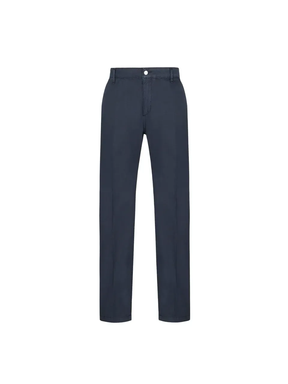 Paoloni Pantalone chino twill cotone lino stretch blu