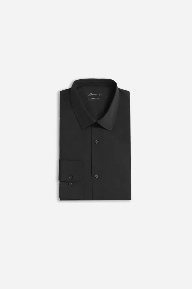 Sonny Bono Basic camicia stretch nero 97% cotone