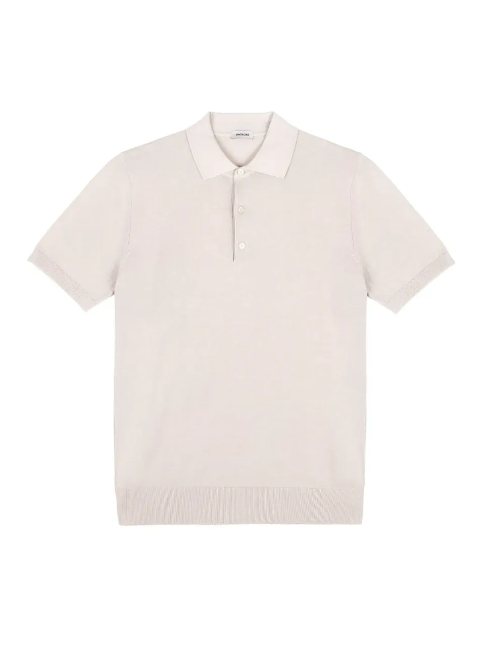 Paoloni Polo Maglia Jersey Cotone Beige Manica Corta