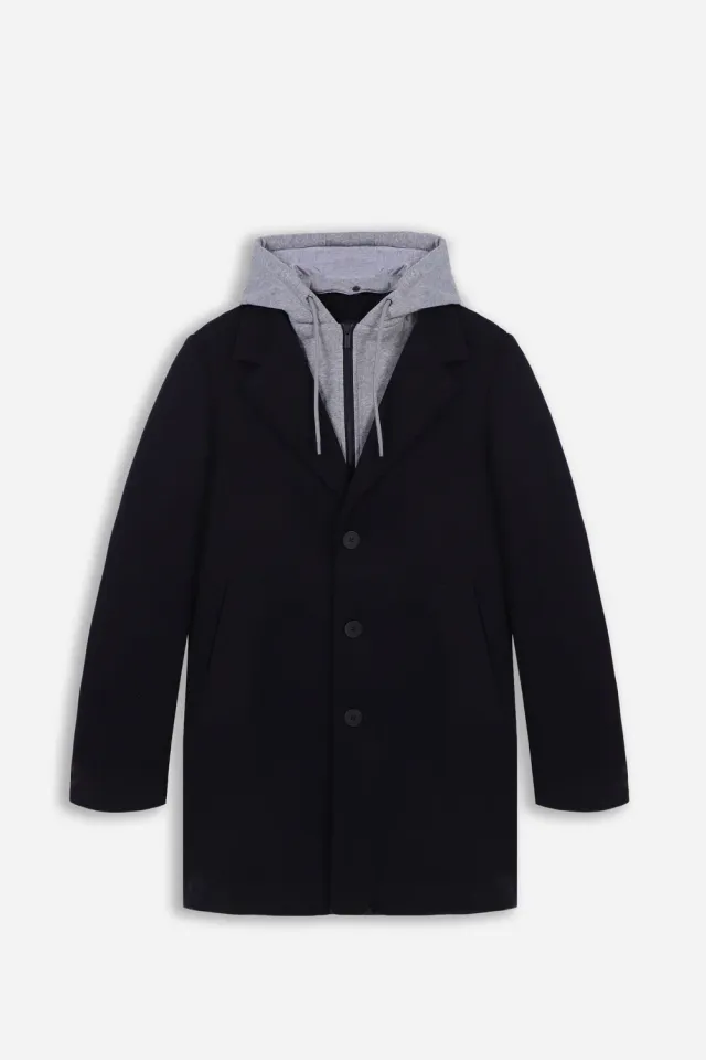 Sonny Bono Cappotto Baronetto Felpa Bleu Cappuccio