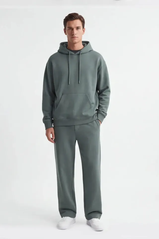 Sonny Bono Over Fit 07013P4 jogger verde bosco felpato