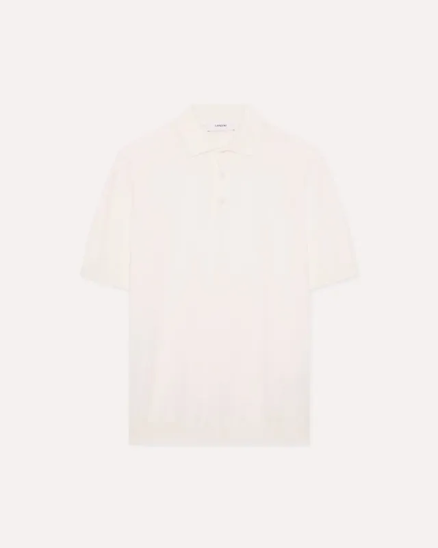 Lardini polo bianca in maglia di cotone superpiuma