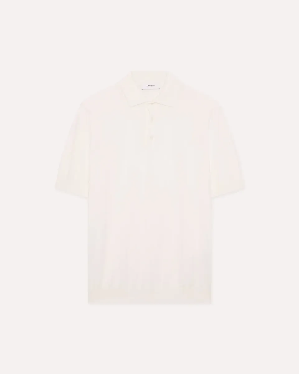 Lardini polo bianca in maglia di cotone superpiuma