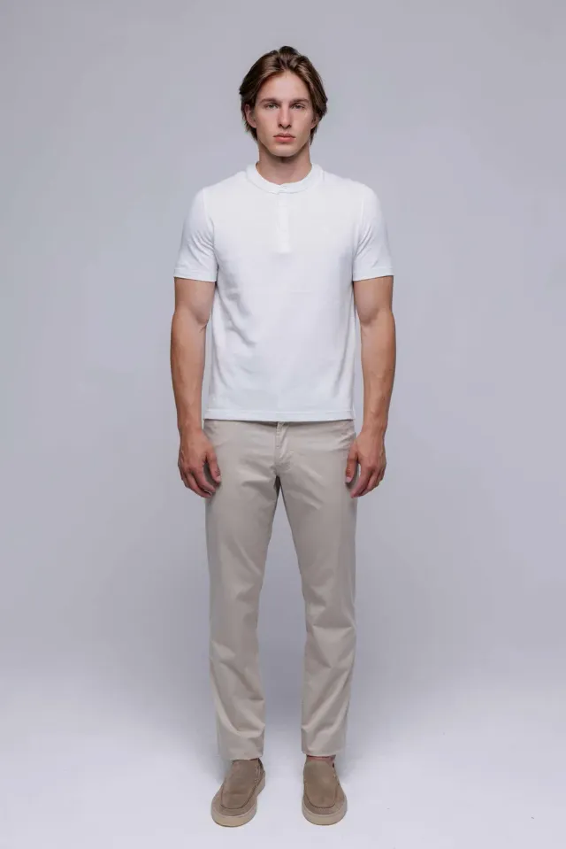 Alain Delon pantaloni casual beige fantasia elasticizzata