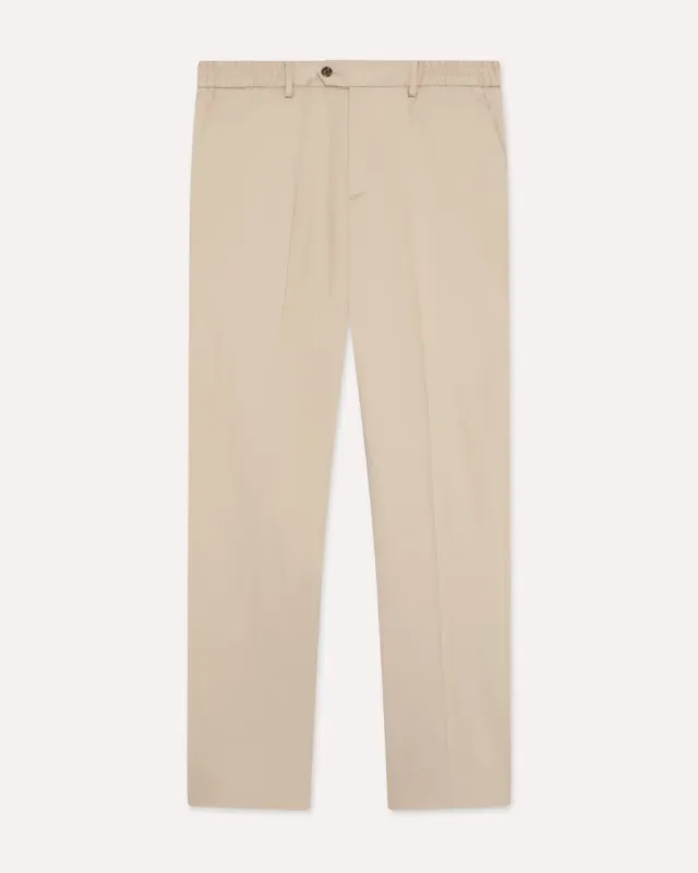 Lardini Pantalone Cotone Beige Elastico Uomo