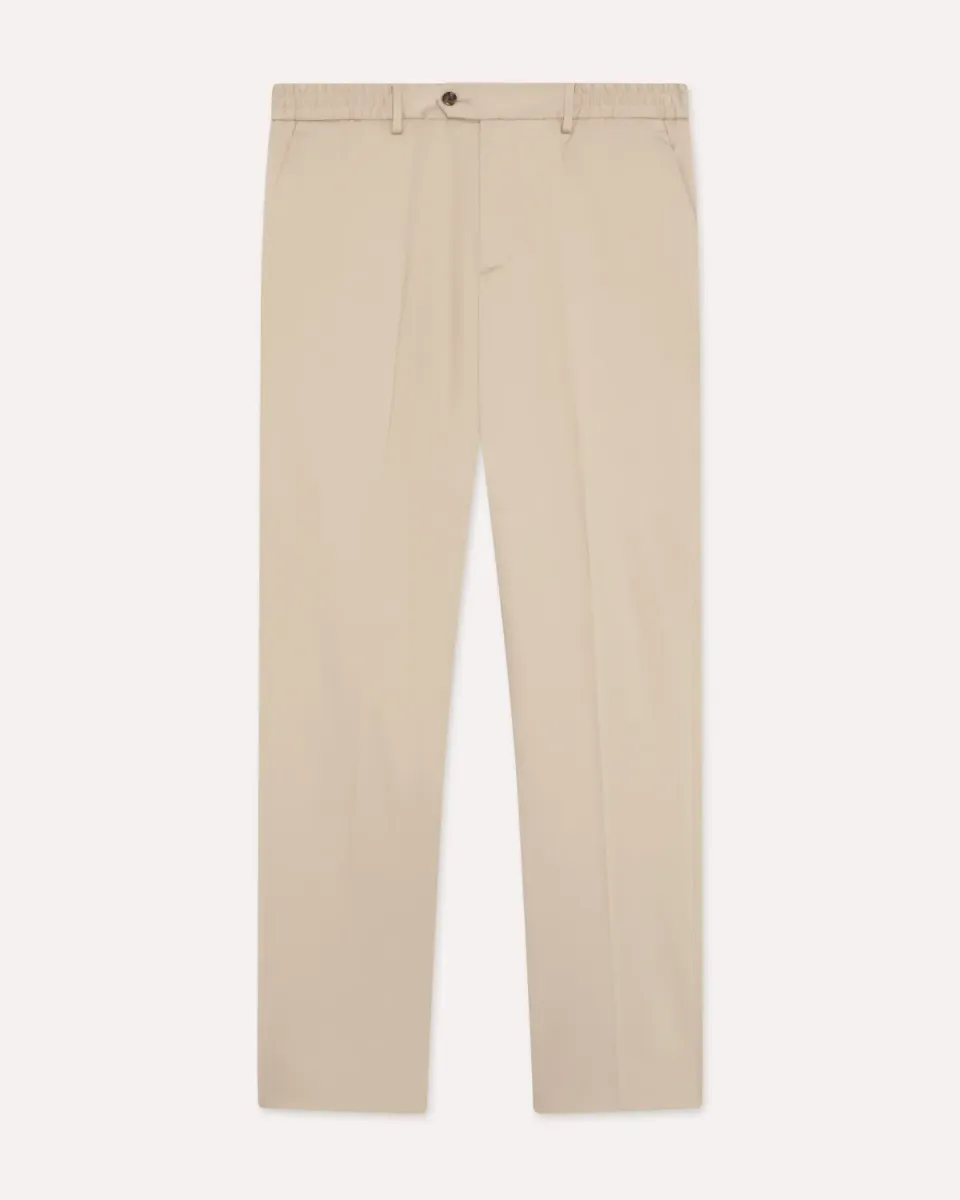 Lardini Pantalone Cotone Beige Elastico Uomo