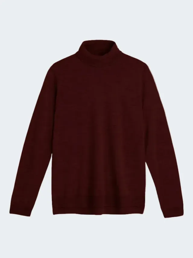 Sand Menswear Fellini Trish maglione dolcevita rosso scuro