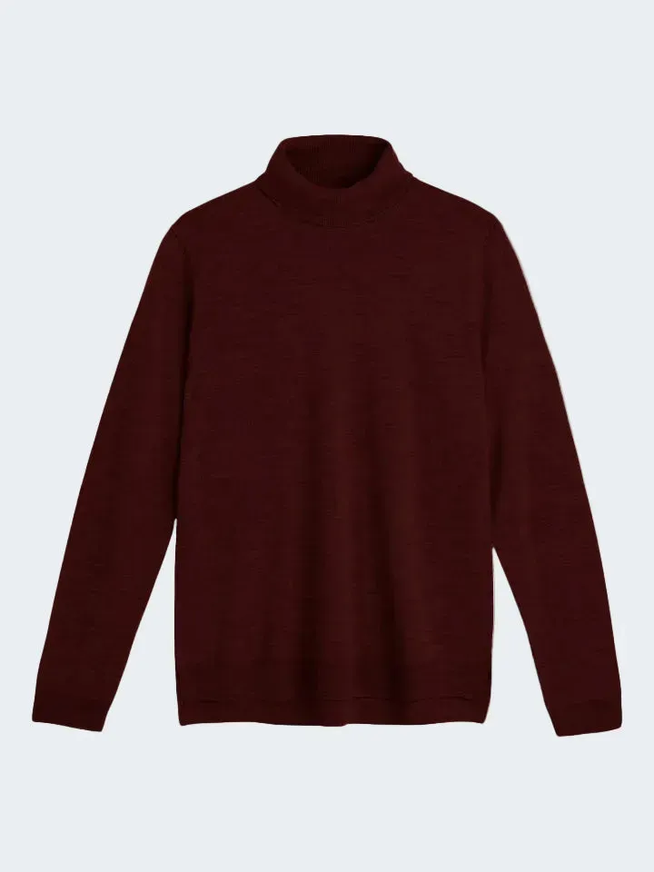 Sand Menswear Fellini Trish maglione dolcevita rosso scuro