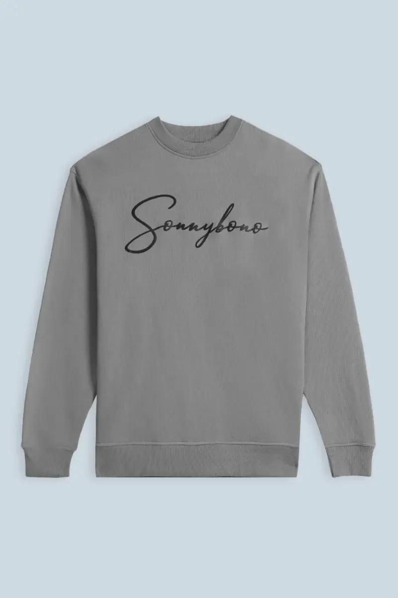 Sonny Bono Felpa Girocollo Stampa 3D Grigio Comfort