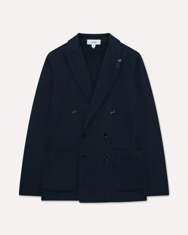 Lardini Giacca doppiopetto blu maglia cotone 6 bottoni
