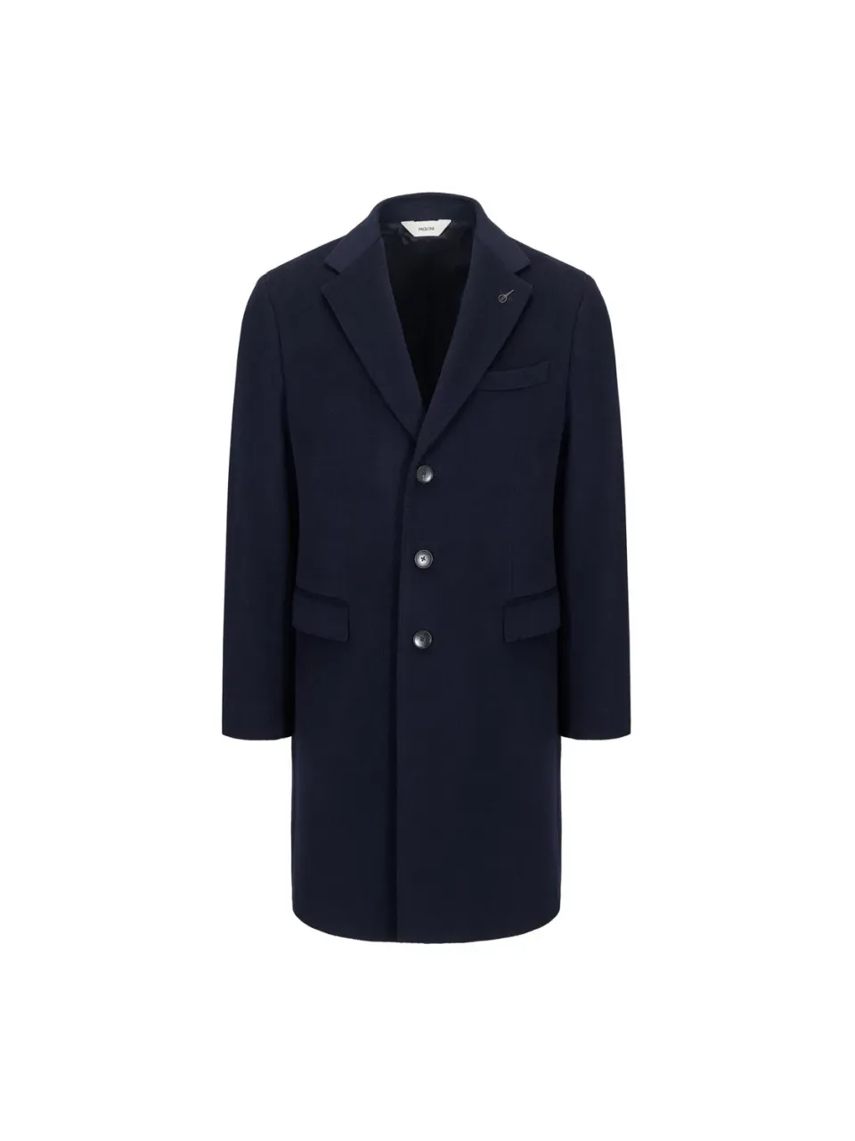 Paoloni Cappotto panno lana cashmere blu