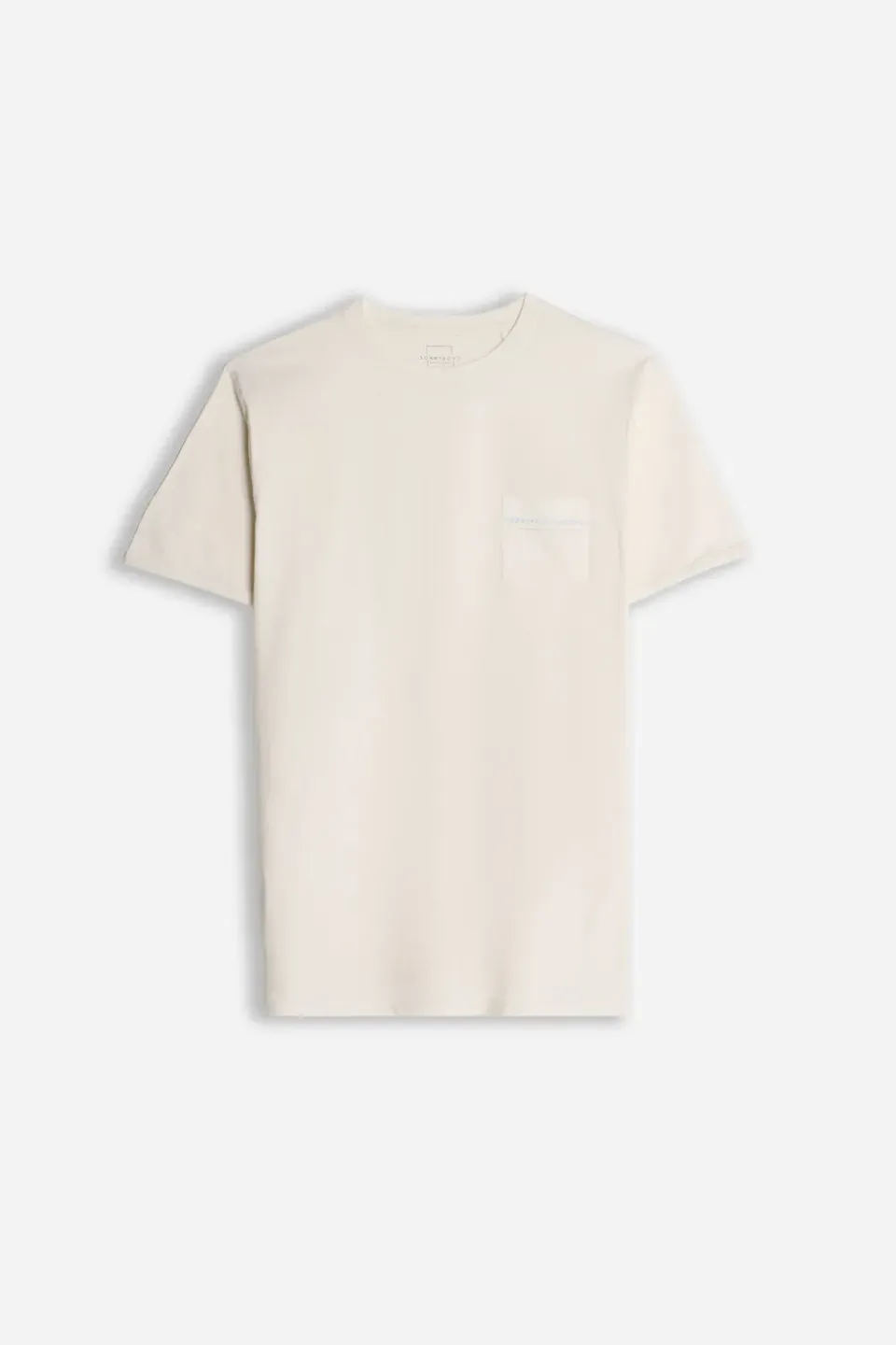 Sonny Bono T-Shirt Girocollo Slub Taschino Gesso