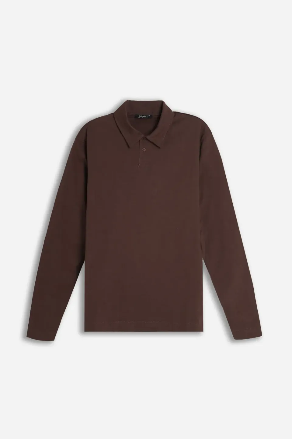 Sonny Bono Polo Manica Lunga Marrone 100% Cotone