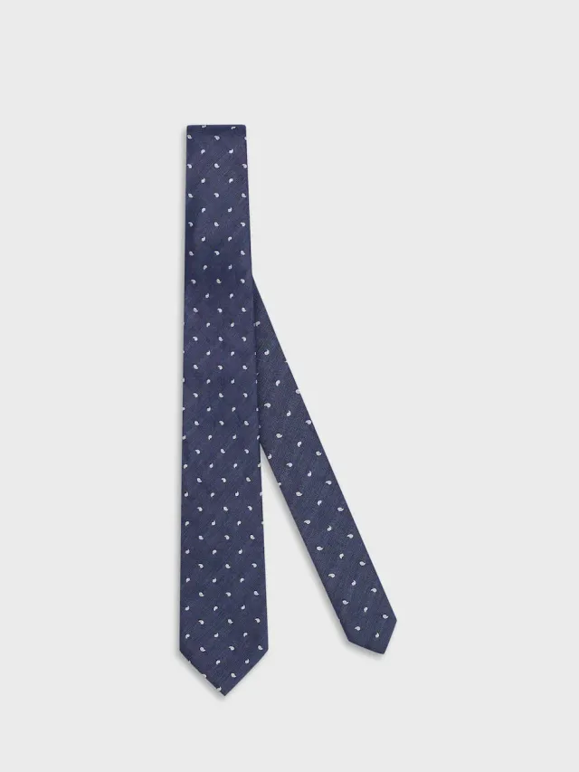 Caruso Norma cravatta seta jacquard blu