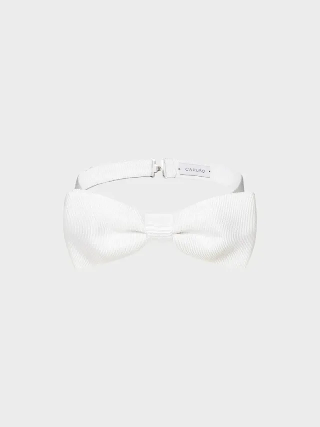 Caruso papillon raso bianco annodato seta