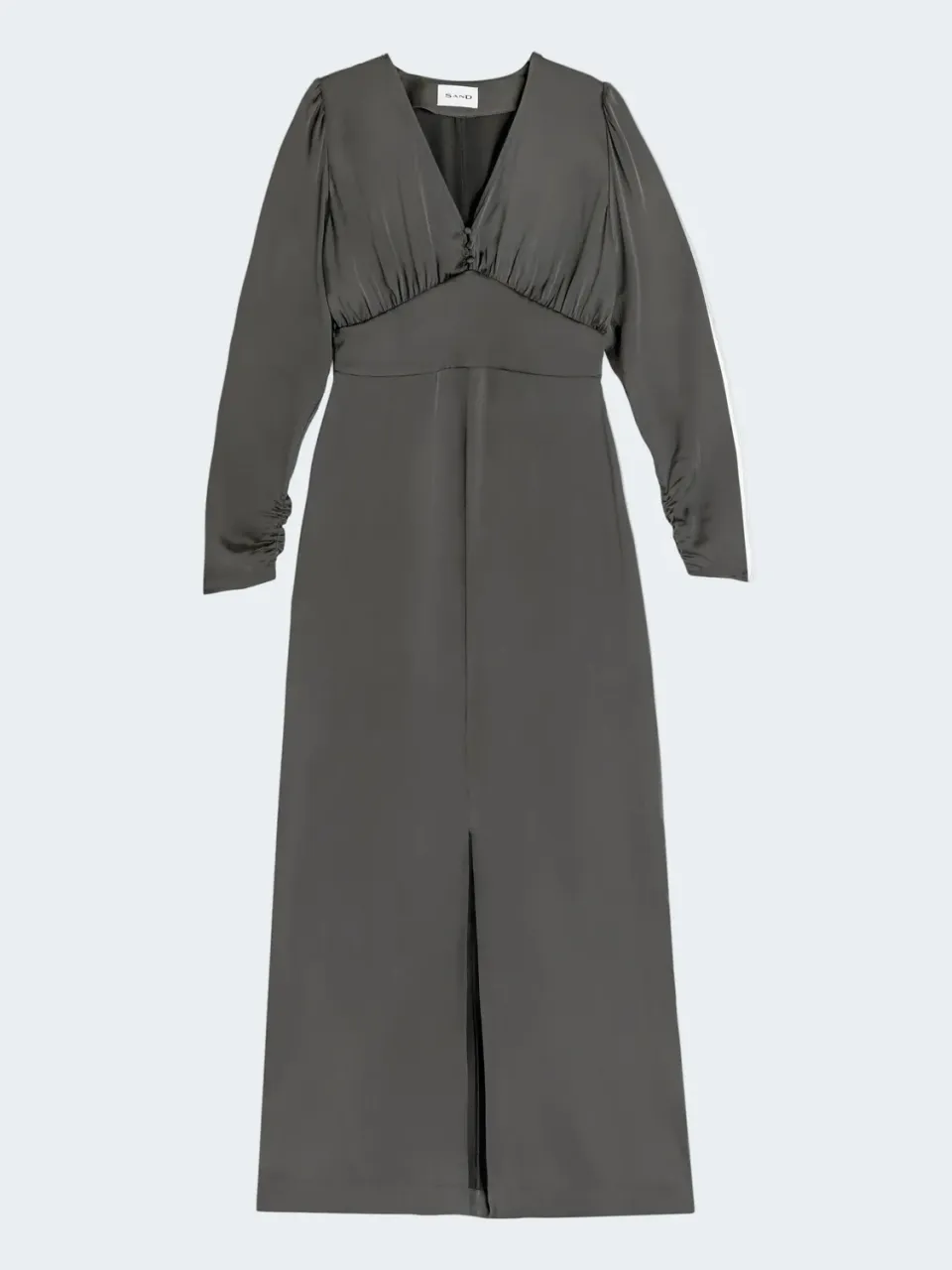 Sand Kiri Matt vestito lungo grigio seta elasticizzata