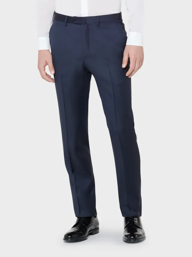 Caruso pantalone da giacca lana blu fit regolare